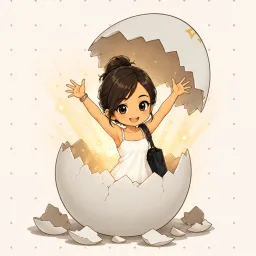 Maew hatching from an egg